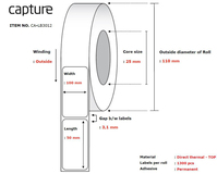 Capture CA-LB3012 printer label White
