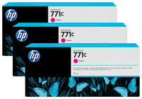 HP Pack de ahorro de 3 cartuchos de tinta DesignJet 771C magenta de 775 ml