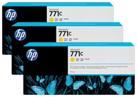 HP Pack de ahorro de 3 cartuchos de tinta DesignJet 771C amarillo de 775 ml