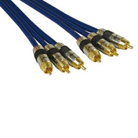 Kindermann 6415000003 Audio-Kabel 10 m 3 x RCA Blau