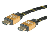 ROLINE 11.88.5503 HDMI-Kabel 3 m HDMI Typ A (Standard) Schwarz, Gold