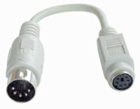 Lindy PS/2 - AT Port Adapter Cable PS/2 cable 0.15 m 6-p Mini-DIN 5-p Mini-DIN Grey