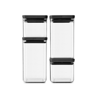 Brabantia Tasty+ Einmachglas Quadratisch Kunststoff Schwarz, Transparent