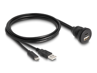 DeLOCK 88102 tussenstuk voor kabels 1 x USB Type-A / 1 x USB Type-C Zwart