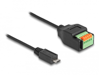 DeLOCK 66251 tussenstuk voor kabels USB 2.0 Type Micro-B 5 pin terminal block Zwart, Groen