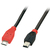 Lindy 31719 USB kábel 2 M USB 2.0 Mini-USB B Micro-USB B Fekete, Vörös