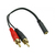 Cables Direct 3-3F2RCAM audio cable 0.2 m 2 x RCA 3.5mm Black