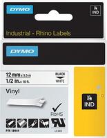 DYMO Industrie-Schriftband IND-Vinyl, B12mm 18444 - schwarz auf weiss