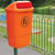 Polyethylene Post Mountable Litter Bin - 50 Litre Capacity - Orange