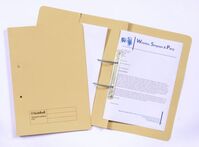 Guildhall Heavyweight Transfer Spiral Pocket File 420gsm Foolscap Yellow (25 Pack) 211/6003