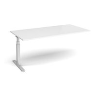 Elev8 Touch boardroom table add on unit 2000mm x 1000mm - silver frame and white