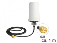 LTE Antenne SMA Stecker 1,7 - 2,0 dBi ULA100 1 m omnidirektional starr outdoor weiß, Delock® [12545]