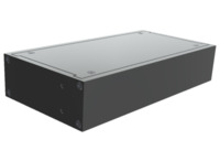 Aluminium Gehäuse, (L x B x H) 44 x 211 x 108 mm, schwarz (RAL 9005), IP32, RM1U