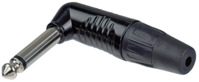 6.35 mm Winkel-Klinkenstecker, 2-polig (mono), Lötanschluss, Zinklegierung, RP2R