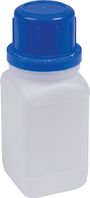 Flüssigkeits-Enghalsflaschen, Vierkant - Transparent, 10.8 x 4.5 cm, HDPE