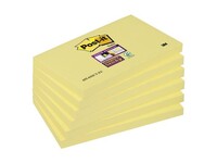 Post-it® Super Sticky Notes Canary Yellow™, 76 x 127 mm, Geel (pak 6 x 90 vel)