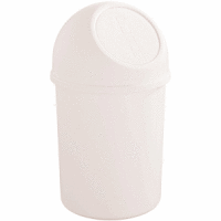 Abfallbehälter 6l Kunststoff mit Push-Deckel weiß