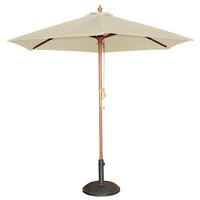 Bolero Round Parasol in Cream for Garden and Patio - Shade Canopy - 3m