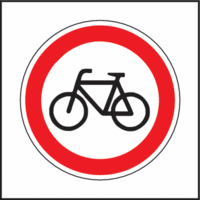 Aufkleber - Fahrradverbot, Rot/Schwarz, 10 x 10 cm, Folie, Selbstklebend, Weiß