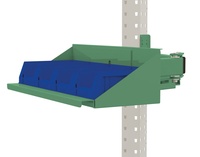 Sichtboxen-Regal-Halter-Element für MULTIPLAN ESD mit Doppelgelenk, BxTxH= 435 x 165 x 120 mm, in Resedagrün RAL 6011 | LMK1734.6011