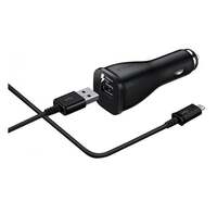 SAMSUNG autós töltő USB aljzat (5V/2000mA, gyorstöltés támogatás + ECB-DU4EBE microUSB kábel) FEKETE (EP-LN915UBEG)