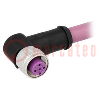 Connector: M12; plug; PIN: 4; female; B code-Profibus; 10m; cables