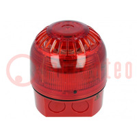 Avertisseur: lumineux-sonore; 110/230VAC; LED; rouge; IP65; 102dB