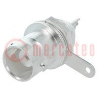 Conector: BNC; tomacorriente; hembra; 50Ω; para soldar; PTFE