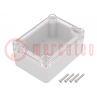 Enclosure: multipurpose; X: 64mm; Y: 88mm; Z: 41mm; ABS; grey; gasket