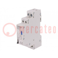 Relay: installation; bistable,impulse; NO x2; Ucoil: 24VAC; 20A