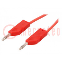 Test lead; 60VDC; 16A; with 4mm axial socket; Len: 0.5m; red