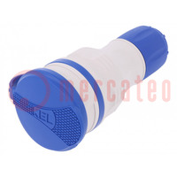 Connector: AC supply; female; socket; 2P+PE; 250VAC; 16A; for cable