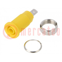 Connector: 4mm banana; socket; 24A; 1000VDC; 24.5mm; yellow