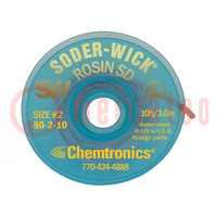Tape: desoldering; halide-free,rosin,ROL0; W: 1.5mm; L: 3m; ESD
