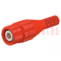Connector: BNC; socket; red; Connection: crimped; Type: insulated