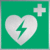 Rettungszeichen-Schild - Automatisierter externer Defibrillator (AED), Grün