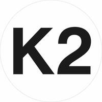 Hinweisschild K2 auf Bogen zur Kennzeichnung f ortsveränd,Folienetik,gest,1,25cm BGI 600