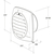 Skizze zu OPTIMAIRO Rundrohr Lüftungsgitter N36071 Kunststoff, System 150