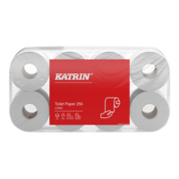 Produktabbildung - Toilettenpapier - Katrin Plus Toilet 250, weiß, 9,45 x 12,0 cm, 3-lagig