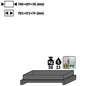 asecos Wannenboden Standard metallfrei (Volumen: 22,00 Liter) für Modell(e): Q90, S90 mit Breite 900 mm