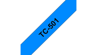 TC-Schriftbandkassetten TC-501, schwarz auf blau