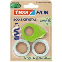 tesa ECO & CRYSTAL, 2 Rollen 10mX19mm Blister,mit Abroller