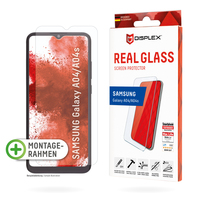 Displex Panzerglas (10H) für Samsung Galaxy A04/A04s, Eco-Montagerahmen, Tempered Glas, kratzer-resistente Schutzfolie, hüllenfreundlich