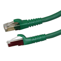 Videk Cat6A Booted LSZH 10g S/FTP RJ45 Patch Cable Green 1Mtr