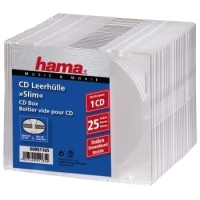 Hama CD Slim Box, 25 pcs./pack 1 schijven Transparant
