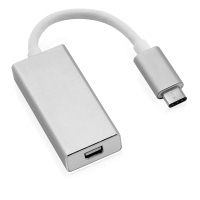ROLINE 12.03.3225 video átalakító kábel 0,1 M USB C-típus Mini DisplayPort Ezüst, Fehér