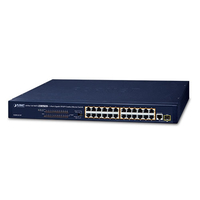 PLANET FGSW-2511P łącza sieciowe Nie zarządzany Fast Ethernet (10/100) Obsługa PoE 1U Niebieski