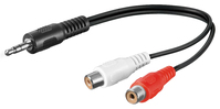 Goobay 50600 cable de audio 0,2 m 3,5mm 2 x RCA Negro, Rojo, Blanco