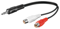Goobay 50600 kabel audio 0,2 m 3.5mm 2 x RCA Czarny, Czerwony, Biały