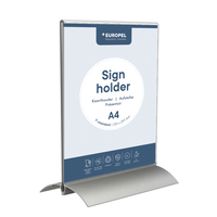 Europel 350062 bord- & informatiehouder Bordhouder A4 Acryl, Aluminium Zilver